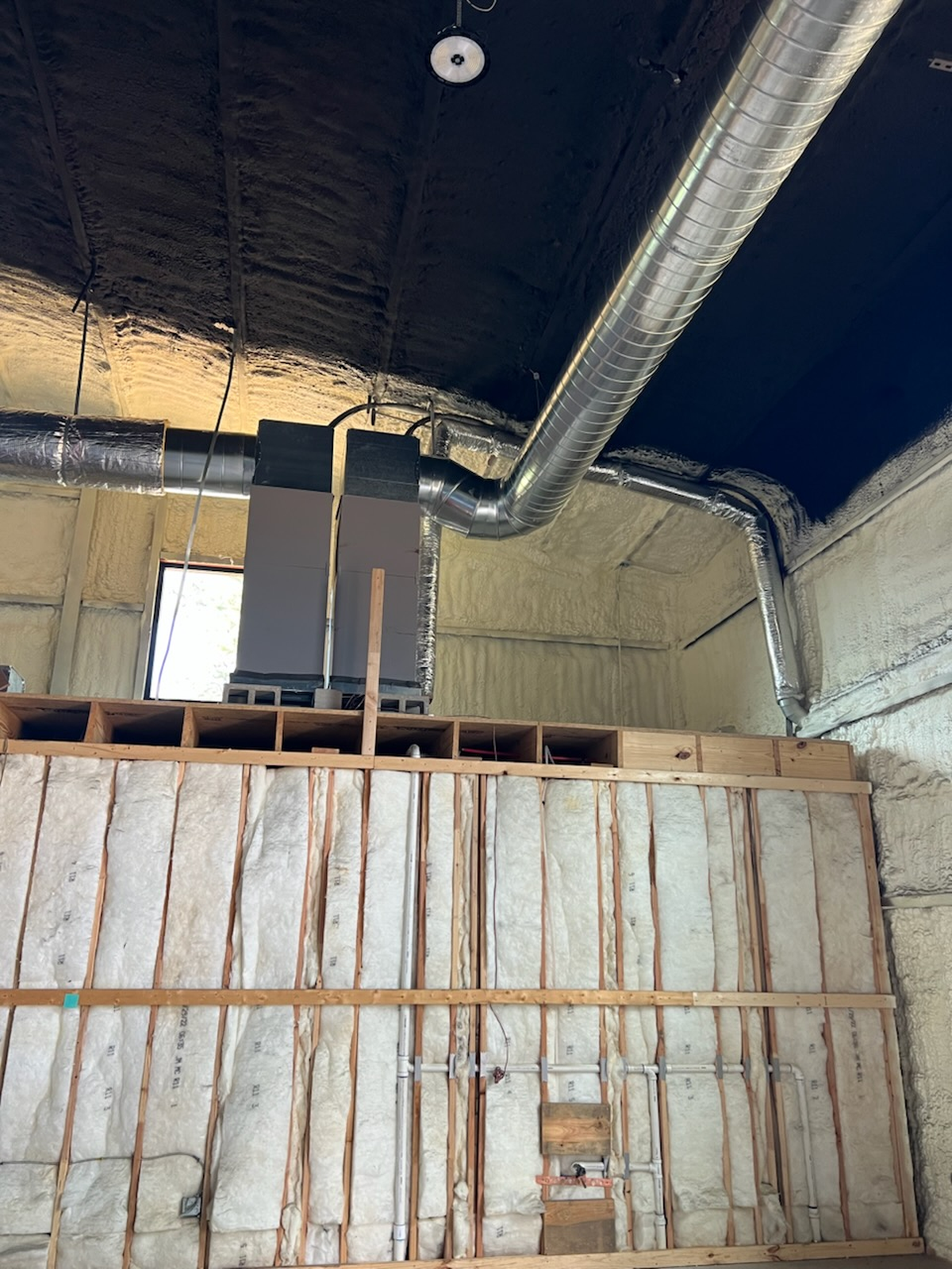 Attic ductwork evaluated during an AC installation project in Longview TX
